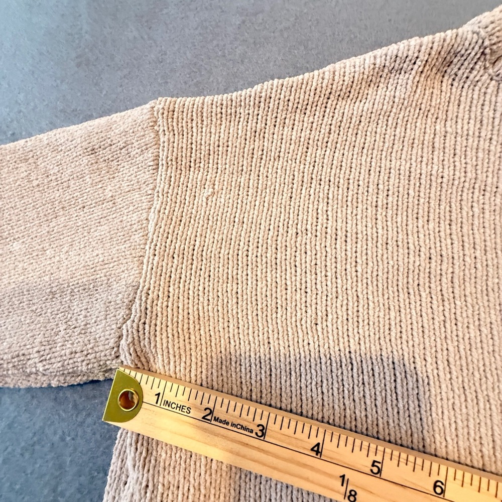 Generation K Women Beige Knit Crew Neck Long Sleeve Pullover Sweater Size M - Picture 13 of 14